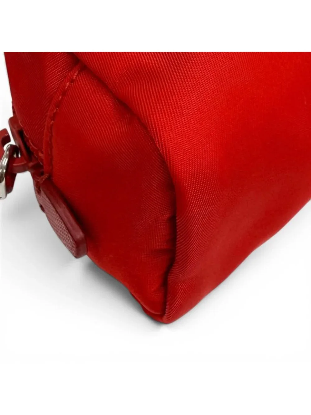 Prada Vela Re-Nylon Mini Pouch Rosso Makeup